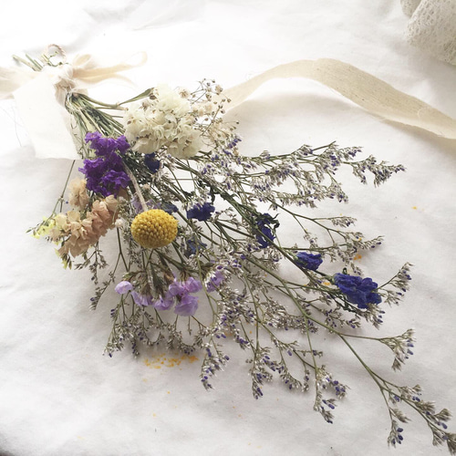 ブルーファンタジー&デルフィニウム 青のドライフラワースワッグ