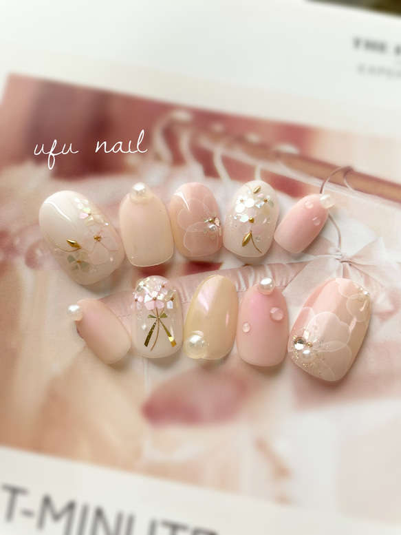 ネイルチップ ワンホン 桃 水滴 フラッフィー 67fddfe11f75ac1d9a6855f565c3a6