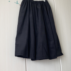 コーデュロイのギャザースカート【ブラック】 2枚目の画像