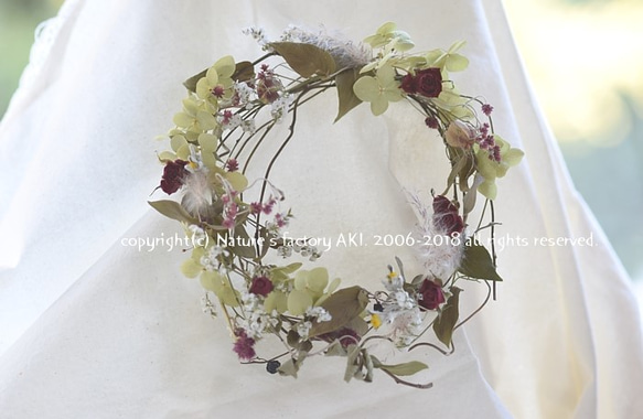 「Rose Wine Wreath」自然素材リースE184 2枚目の画像