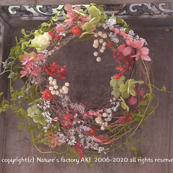◎「Happy Red Wreath」自然素材リースTW017 4枚目の画像