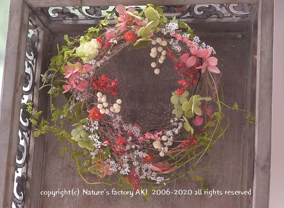 ◎「Happy Red Wreath」自然素材リースTW017 4枚目の画像