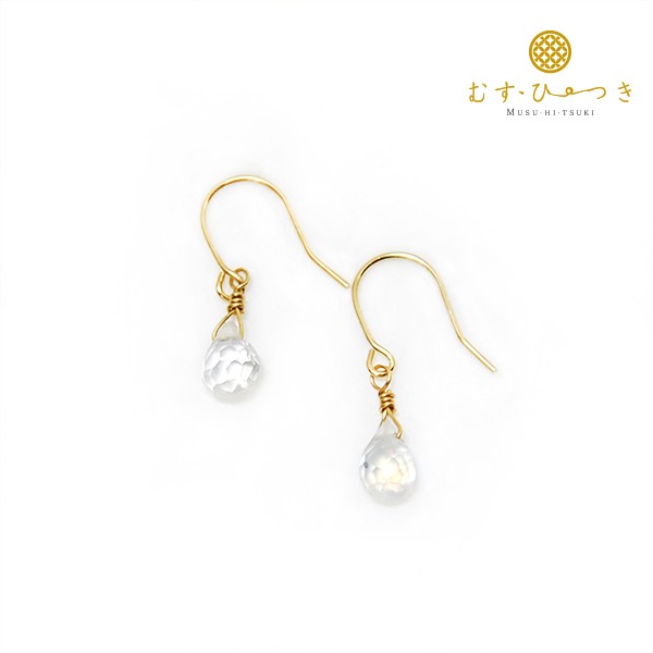 K10 ムーンストーン 天然石ピアス チャーム付け替え可能タイプあり