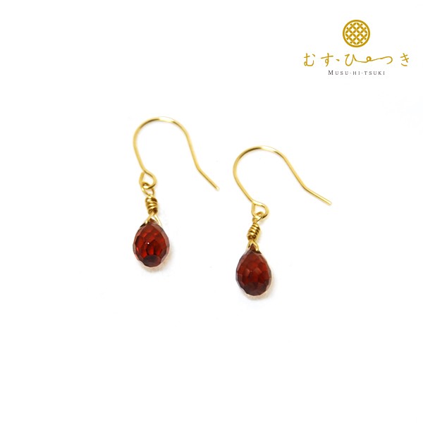 K10 ガーネット 天然石ピアス チャーム付け替え可能タイプあり