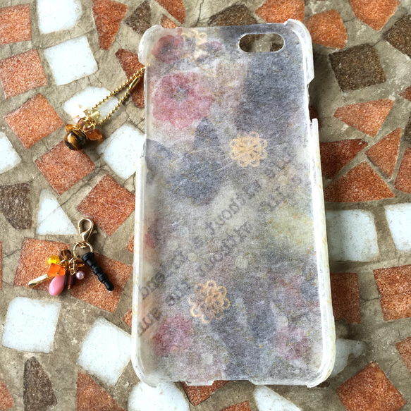 iPhone6/6s用カバー/天然石ストラップ&イヤフォンジャック付き（バーマン） 5枚目の画像