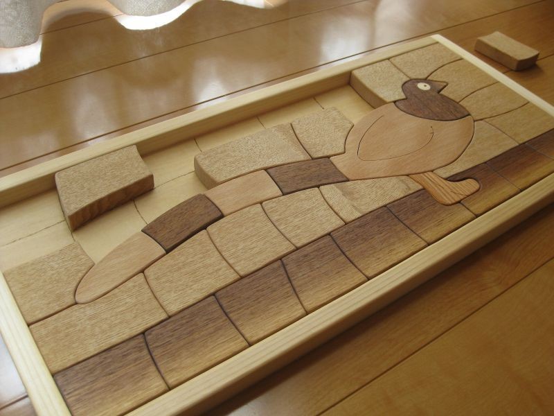 木製パズル(山鳥)大