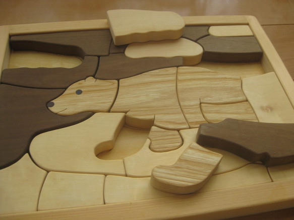 木製パズル(しろくま) 2枚目の画像
