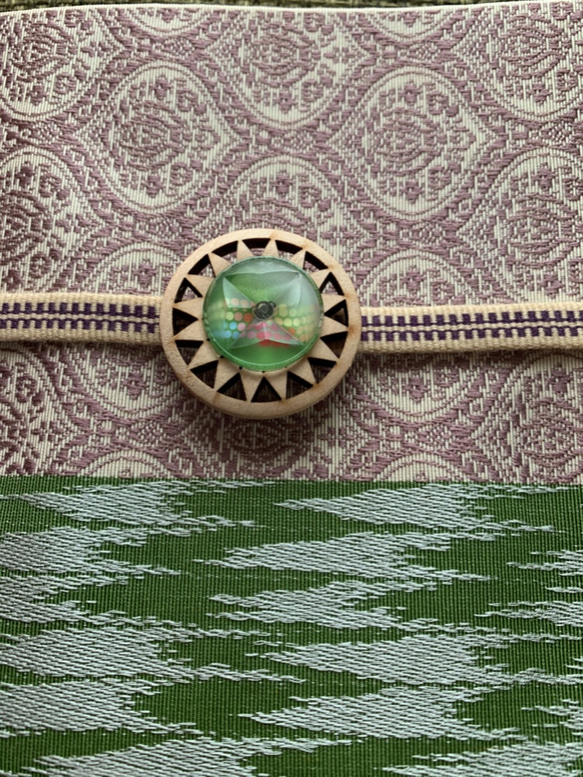 デッドストック素材のレトロポップな帯留め「Summer・M」 3枚目の画像