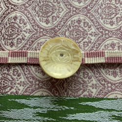 デッドストック素材の　透明な薔薇の帯留め「ウォーターローズ」 5枚目の画像