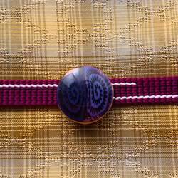 デッドストック素材の小粋な紫の帯留と玉かんざしのセット「誘惑」 13枚目の画像