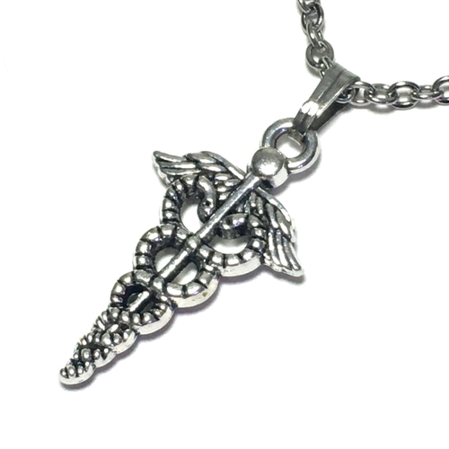 1001.カドゥケウス、ケーリュケイオンのネックレス ネックレス