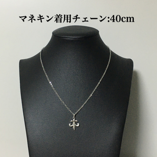 481.フルールドリスのネックレス、銀古美シルバー ネックレス