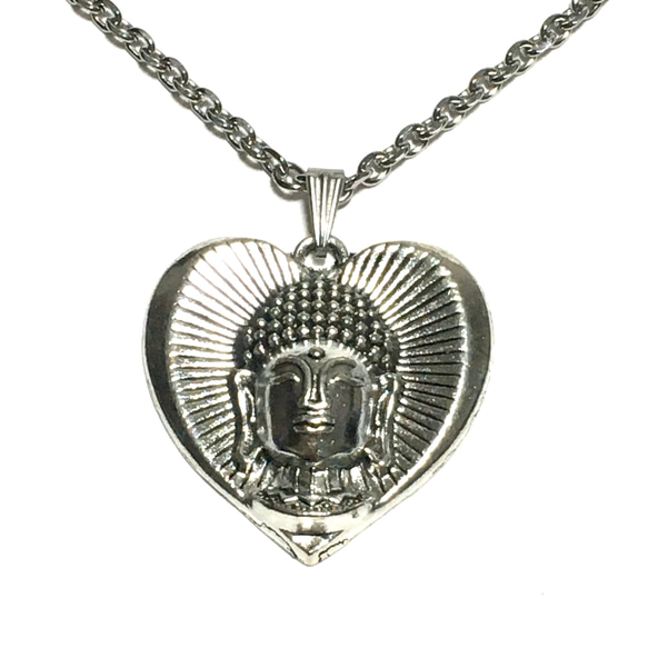 889.魅惑のブッダ、ハート大仏のネックレス 3枚目の画像