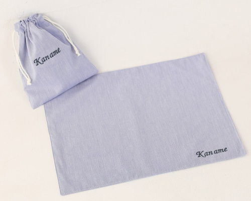 kao＊【巾着/ランチョンマット】7点/ハンドメイドオーダー kao＊【巾着/ランチョンマット】7点/ハンドメイドオーダー 刺繍