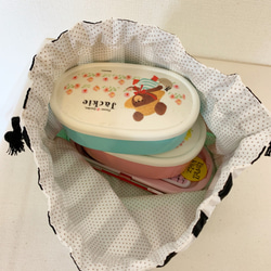 ストライプにマスタード 北欧デザイン☆お弁当袋＆コップ袋 2枚目の画像