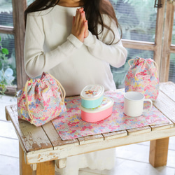 ✳︎特別価格✳︎ ハンドメイド お弁当袋3点セット Make your own drawstring bag in any size you like | Custom