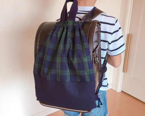 JO　赤チェック　3点セット＋体操服入れ ずっと使える上品チェック☆ナップサック型体操着入れ持ち手付き