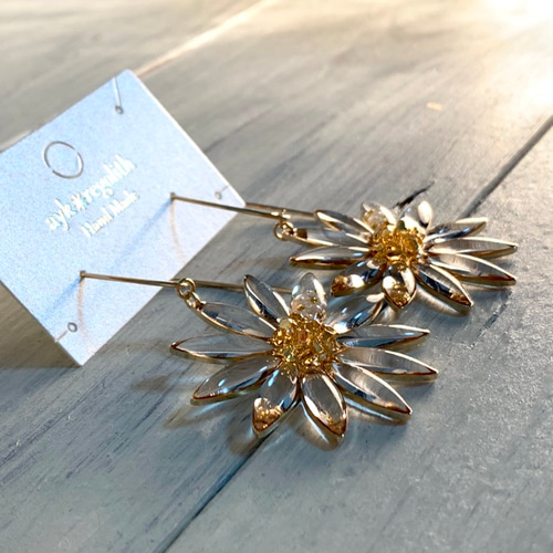 clear flower◇14kgf/Vフック ピアス（フック・チェーン） ayk