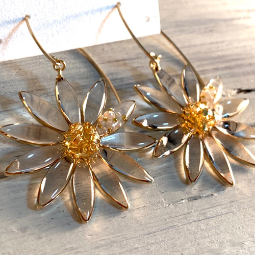 clear flower◇14kgf/Vフック ピアス（フック・チェーン） ayk