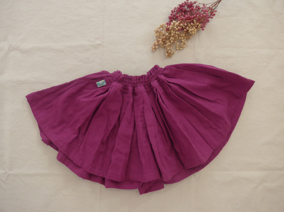 ボリューミィふんわりガーゼのキュロットスカート 4枚目の画像