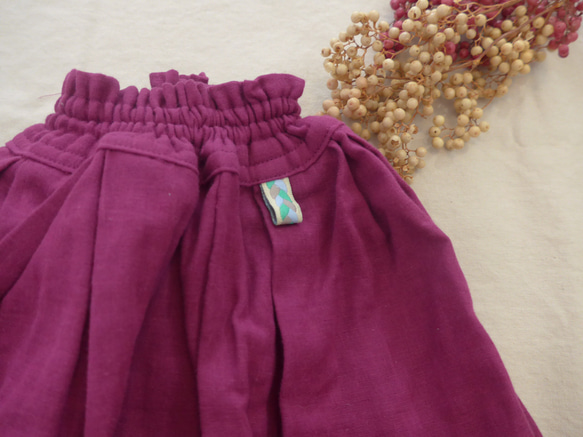 ボリューミィふんわりガーゼのキュロットスカート 5枚目の画像