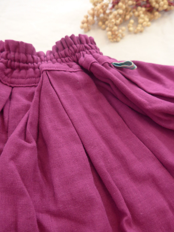 ボリューミィふんわりガーゼのキュロットスカート 7枚目の画像