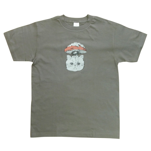 きのこねこTシャツ【チャコール】 Tシャツ ぼぶず 通販 6850381