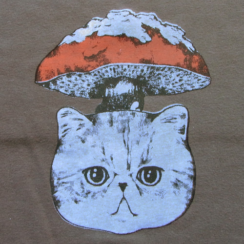 きのこねこTシャツ【チャコール】 Tシャツ ぼぶず 通販 6850381