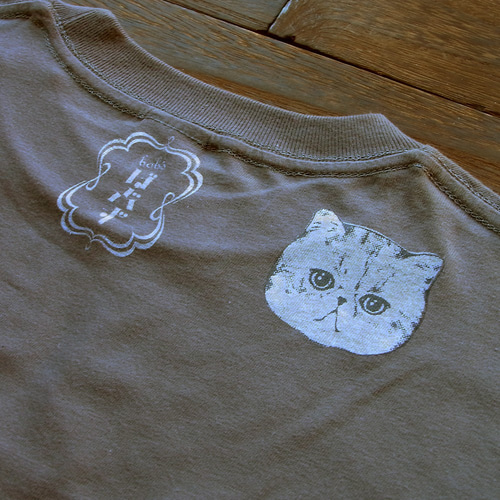 きのこねこTシャツ【チャコール】 Tシャツ ぼぶず 通販 6850381