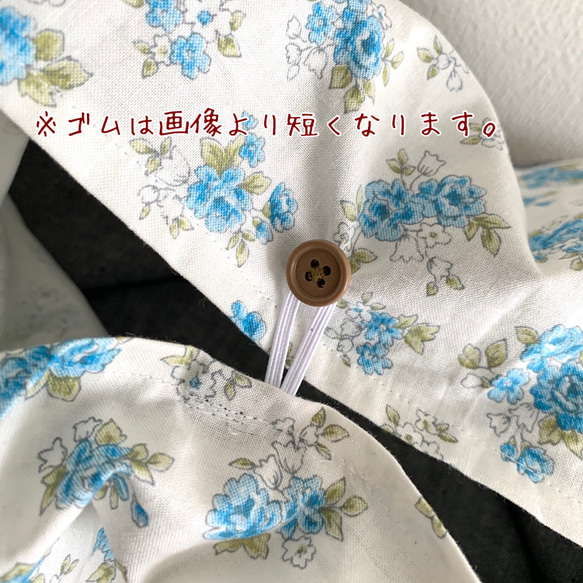 【受注制作】＊ハンドメイド＊　コンビニ袋サイズのエコバッグ　マイバック　花柄　ダンガリー 6枚目の画像