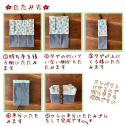 【受注制作】＊ハンドメイド＊　コンビニ袋サイズのエコバッグ　マイバック　花柄　ダンガリー 7枚目の画像