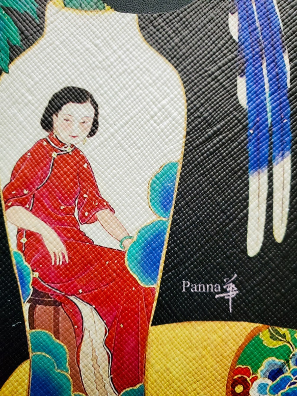 E03-1民國初年旗袍風仕女    中國風格證件夾.悠遊卡夾   天然皮革 第2張的照片