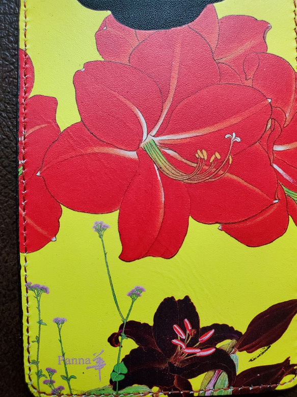 E08-1孤挺.百合繽紛色風格證件夾.悠遊卡夾   天然皮革 第2張的照片