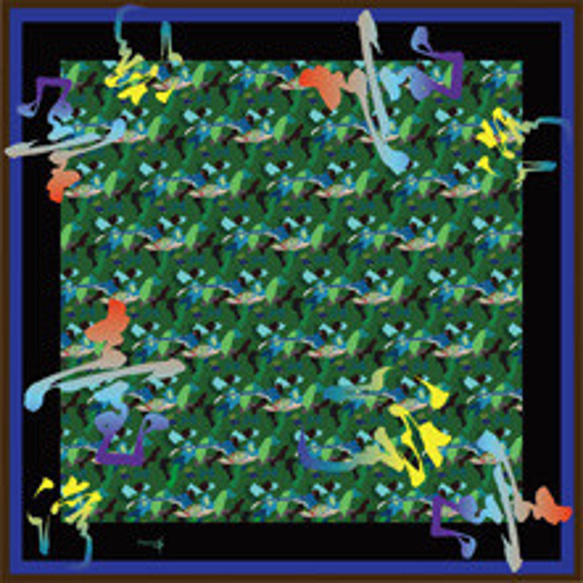 台湾迷彩マップシリーズシルクスカーフ100％シルクC02-3 5枚目の画像