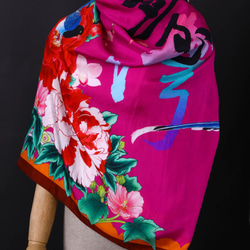 台灣  藍鵲系列      蠶絲絲巾 100%silk C03-1 第6張的照片