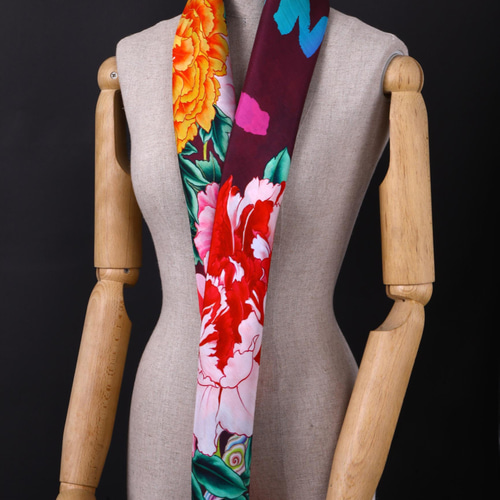 台湾ブルーマグパイシリーズシルクスカーフ100％シルクC03-3 マフラー  