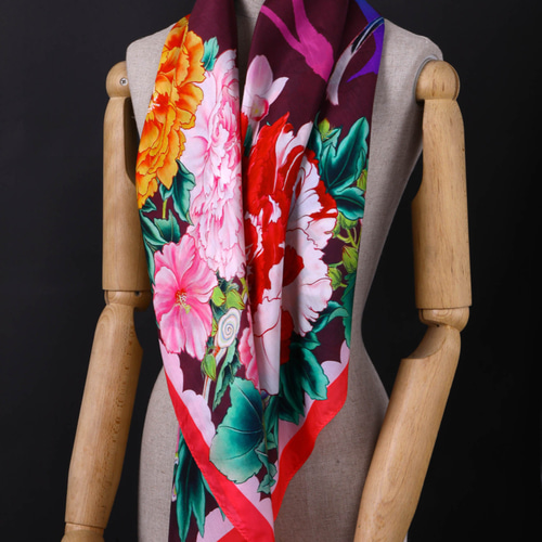 台湾ブルーマグパイシリーズシルクスカーフ100％シルクC03-3 マフラー