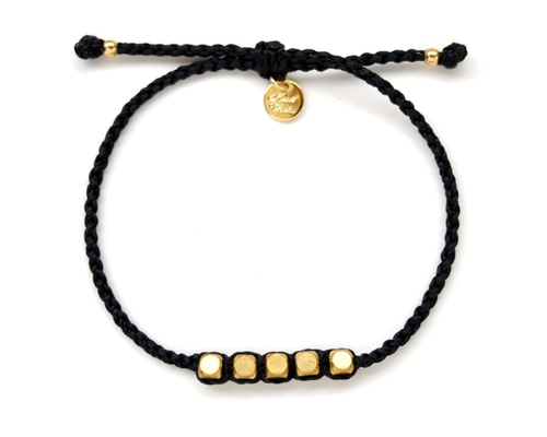 Brass Beads Bracelet/Black×Gold 真鍮ビーズブレスレット