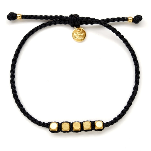 Brass Beads Bracelet/Black×Gold 真鍮ビーズブレスレット