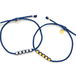 Brass Beads Bracelet/Blue(Gold&silver) 真鍮ビーズブレスレット 1枚目の画像