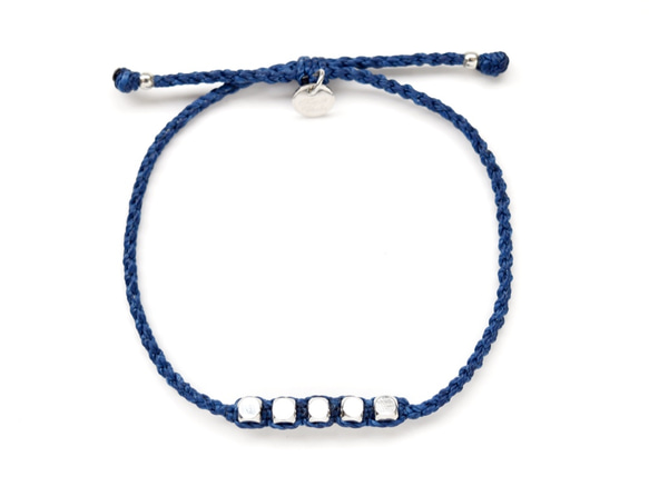 Brass Beads Bracelet/Blue(Gold&silver) 真鍮ビーズブレスレット 3枚目の画像