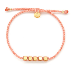 BrassBeadsBracelet/CoralPink(Gold&Silver) 真鍮ビーズブレスレット 2枚目の画像