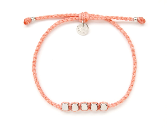 BrassBeadsBracelet/CoralPink(Gold&Silver) 真鍮ビーズブレスレット 3枚目の画像