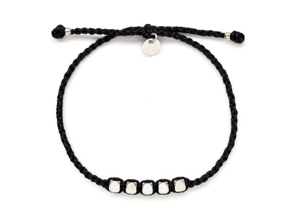 Brass Beads Bracelet/Black×Silver 真鍮ビーズブレスレット 2枚目の画像