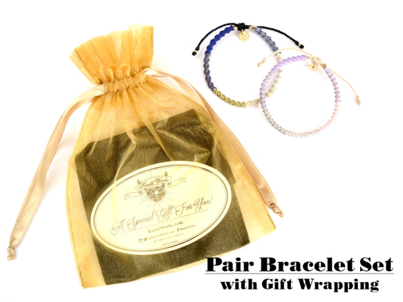【ペアブレスレットSet】Check Patterned Bracelets&Gift Set [ペアアクセサリー] 2枚目の画像