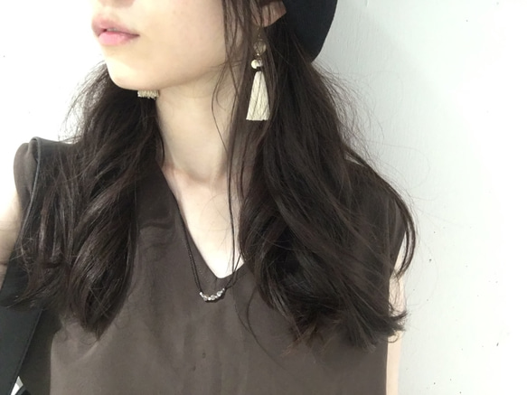 2WAY Brass Beadsネックレス/Black(Gold&Silver)真鍮ビーズネックレス 5枚目の画像