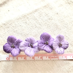 【立体刺繍】紫陽花のバレッタ(葡萄) 5枚目の画像