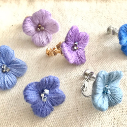 【立体刺繍】紫陽花のバレッタ(空) 9枚目の画像
