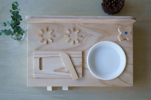 木製　ミニミニキッチン　～針葉樹　ふしあり～　卓上ままごとキッチン　SDGs 3枚目の画像