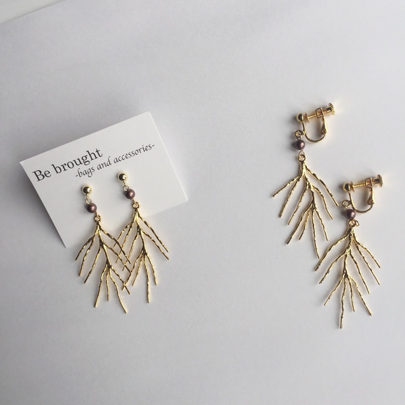 Branch pierced earrings 1枚目の画像